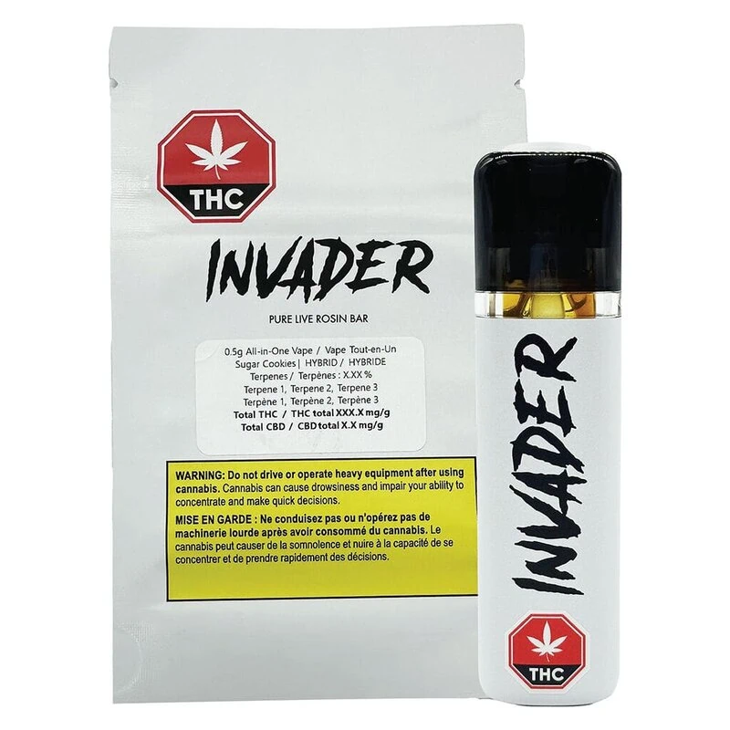 Pure Live Rosin Bar Vape 0.5g - INVADER | Montrose