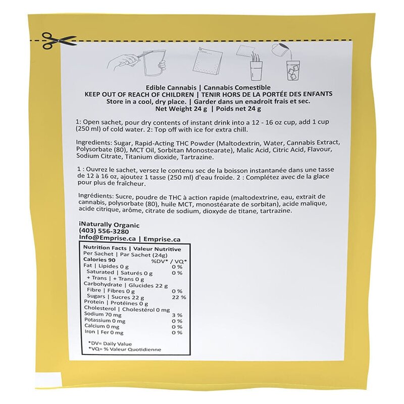 Lemonade 10 THC Instant Drink 24g – Emprise | Montrose Cannabis