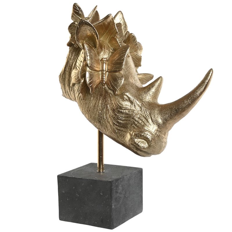 FIGURA RESINA 33X24X43,5 RINO DORADO