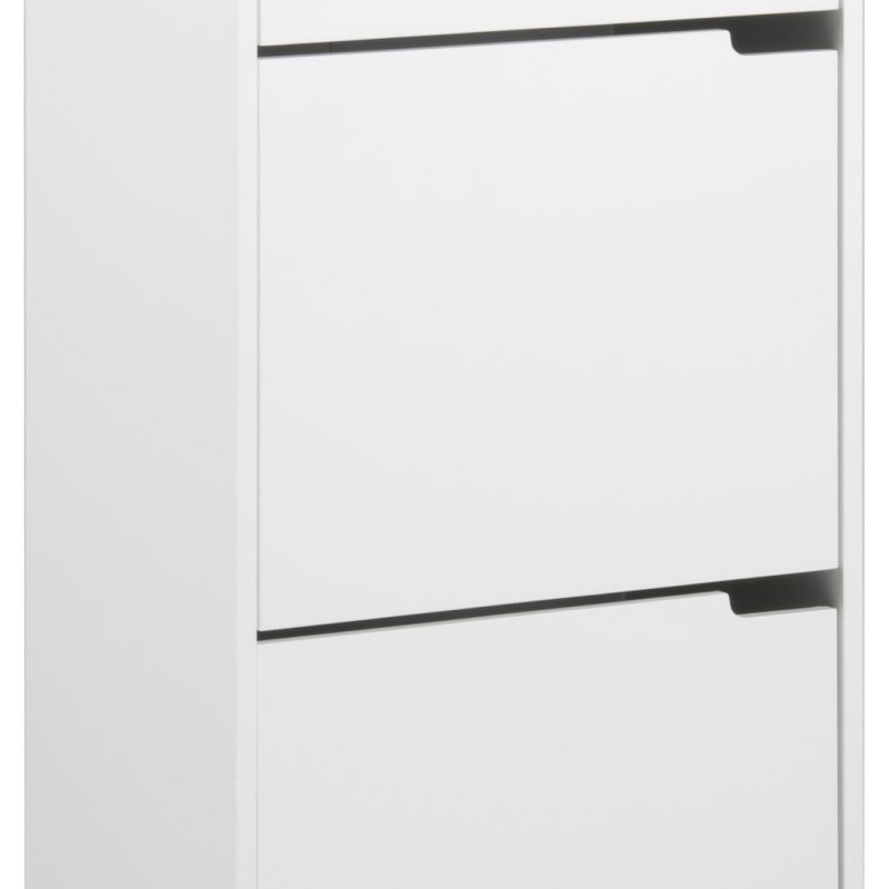 ZAPATERO MDF BLANCO, PATA ROBLE.