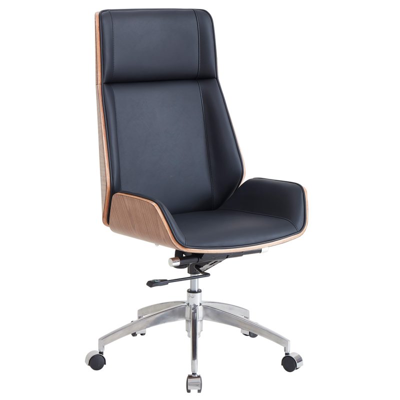SILLÓN GIRATORIO PU NEGRO. DIMENSIONES: 69X64X107-113 CM.