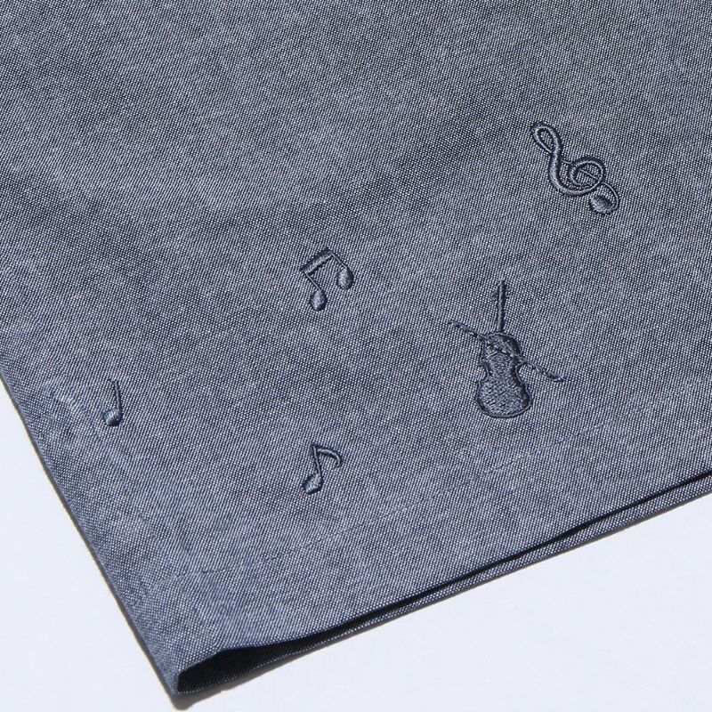 音符刺繍ダンガリーショートパンツ