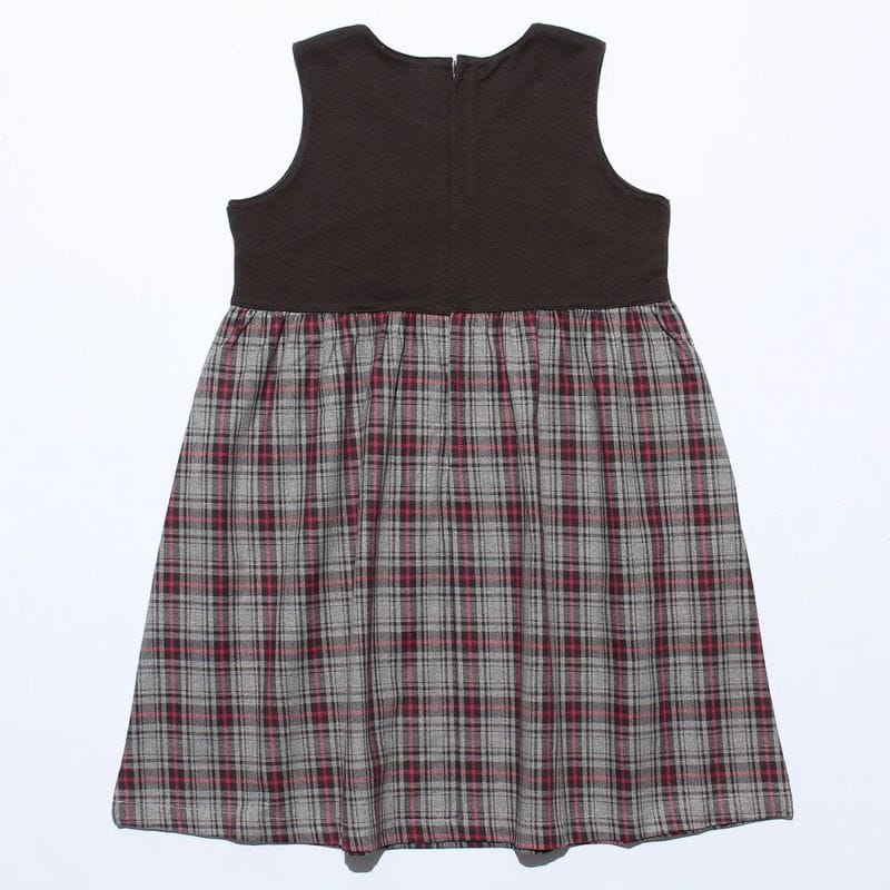 オリジナルチェック柄リボン付きワンピース
