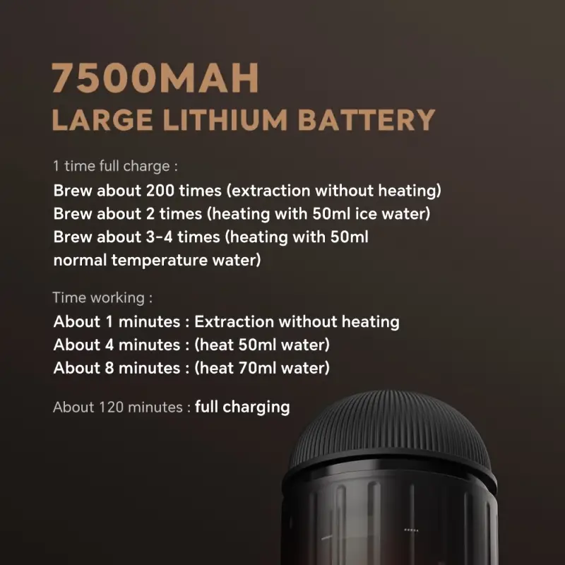 cafetera portátil recargable para café en el trabajo