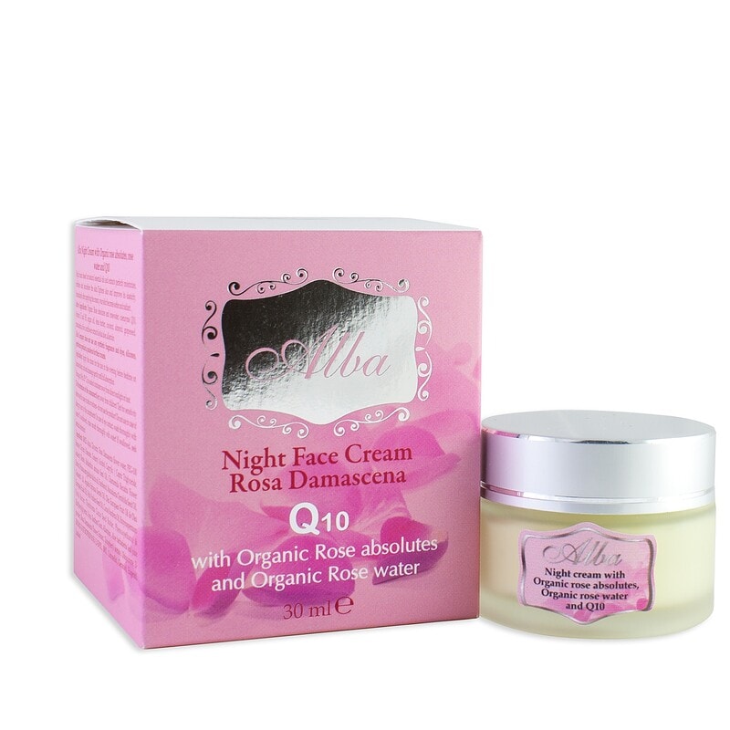 Organic Night cream with Organic Rose absolutes and Q10 (30 ml)