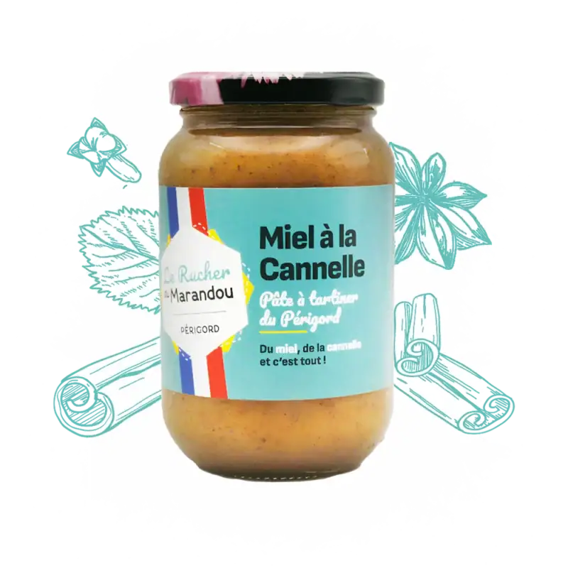 Miel à la cannelle 500 g – Apiculteur producteur Dordogne – Rucher du Marandou