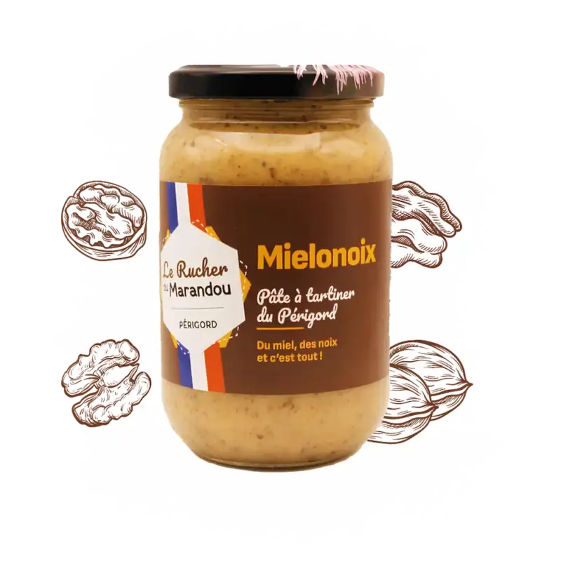 Miel aux noix 500 g – Apiculteur producteur Dordogne – Rucher du Marandou
