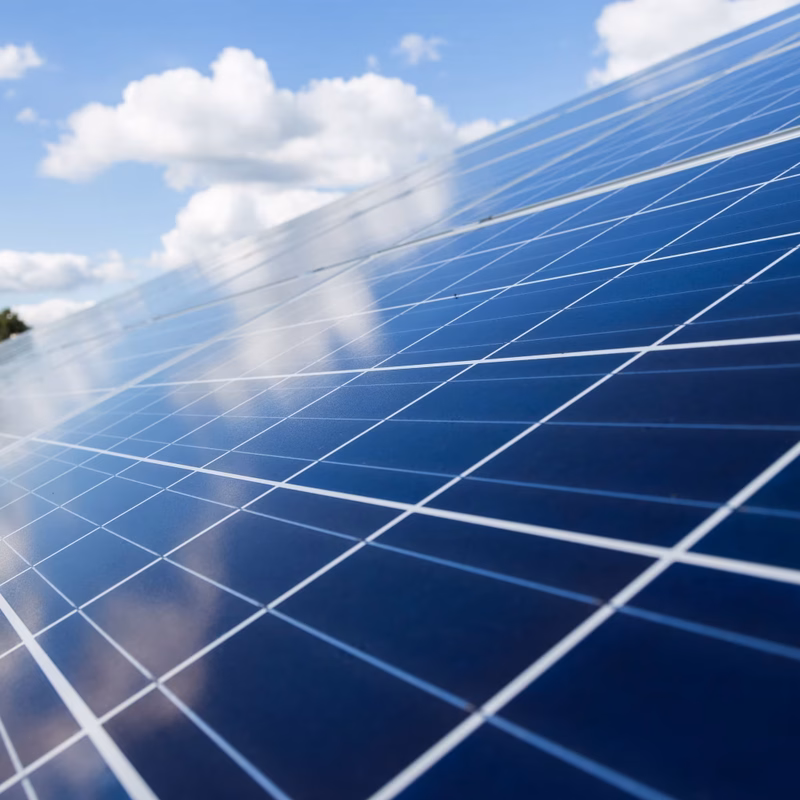 Plaques solars fotovoltaiques generant electricitat renovable sota un cel amb núvols