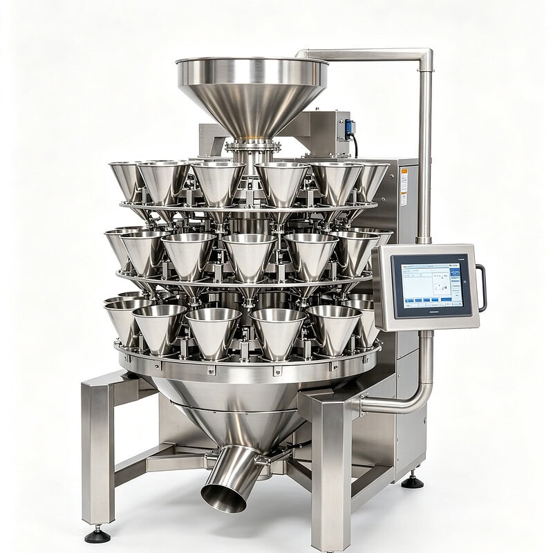 18-head multihead weigher 3-tier combination weigher machine by SUNAURA Machinery