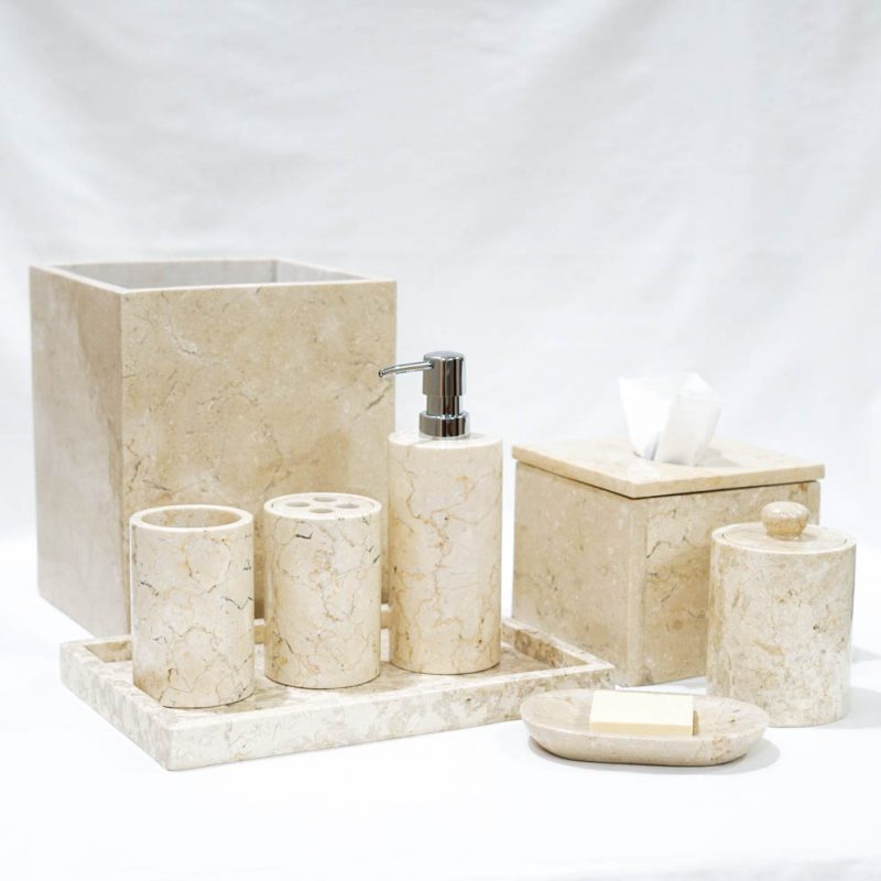 Beige Marble Bathroom Amenities