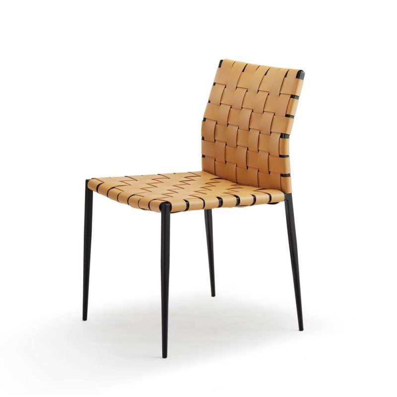 Architectural Leather Side Chair