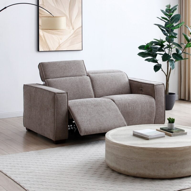 KY467 PRIMO 2 SEATER RECLINER SOFA MOLE CHENILLE LIFESTYLE (2)