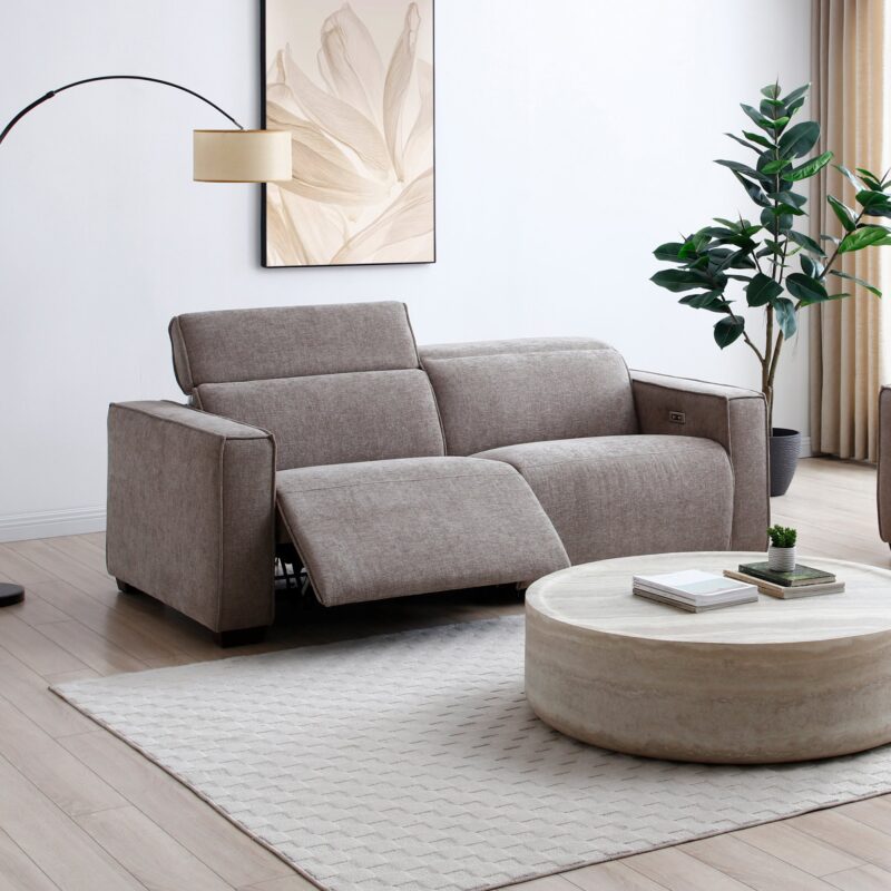 KY467 PRIMO 3 SEATER RECLINER SOFA MOLE CHENILLE LIFESTYLE (4)