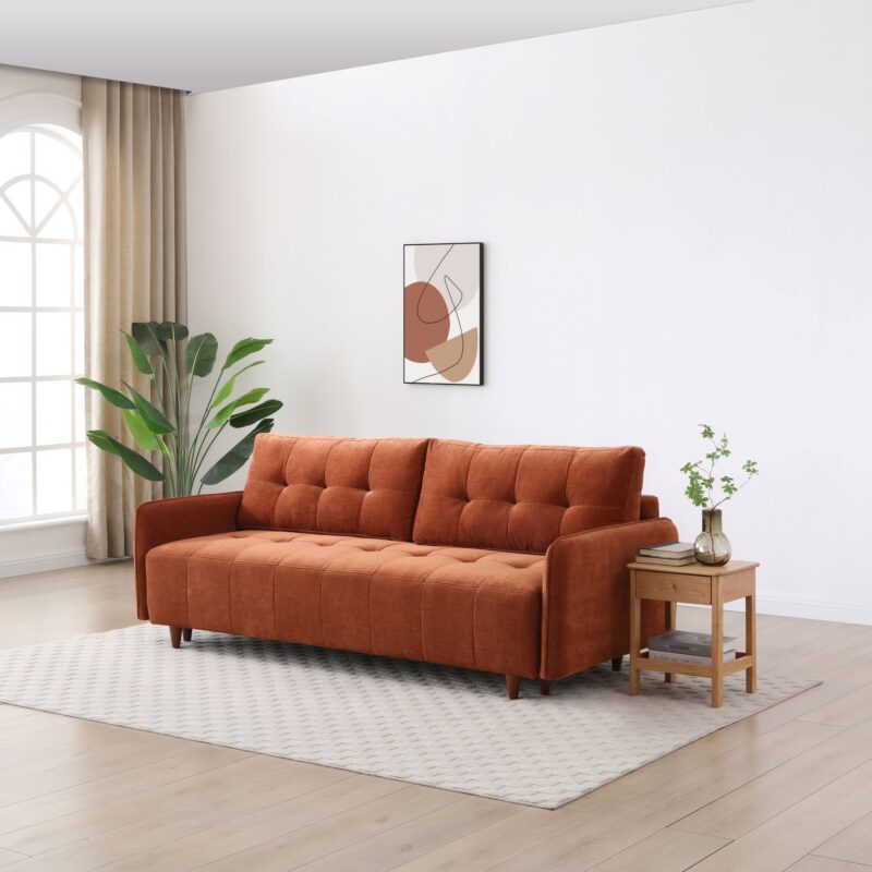 KY518 FELIX SOFABED TERRACOTTA CHENILLE LIFESTYLE SQ 01