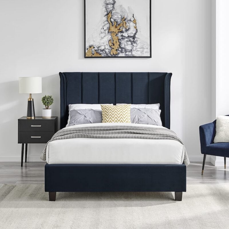 Limelight Polaris Bedstead in Navy Recycled Fabric