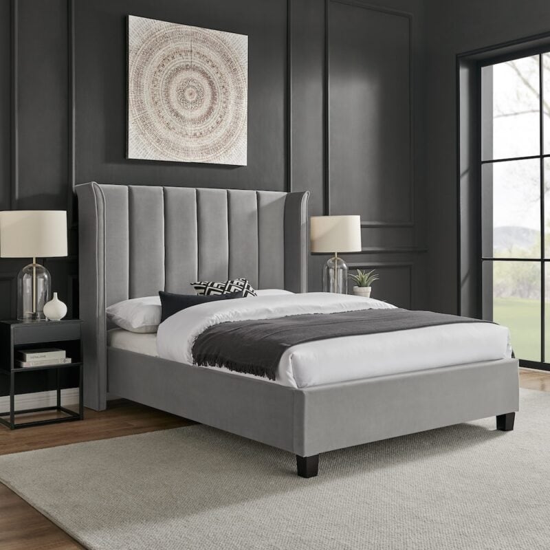 Limelight Polaris Bedstead in Silver Recycled Fabric