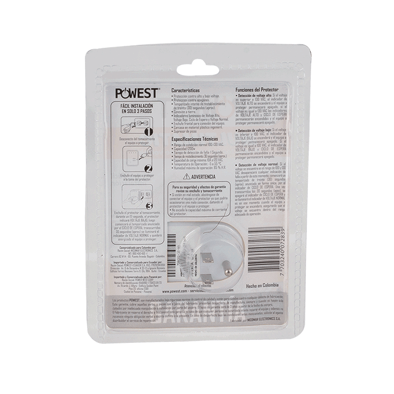 PROTECTOR DE VOLTAJE POWEST MULTIMATIC 120V/10A