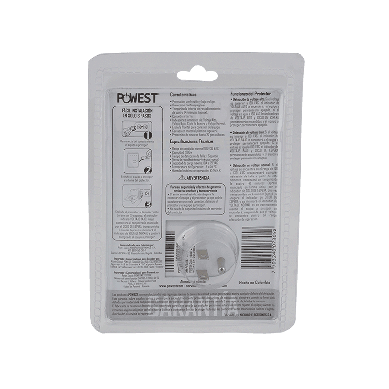 PROTECTOR DE VOLTAJE POWEST REFRIMATIC 120V/10A