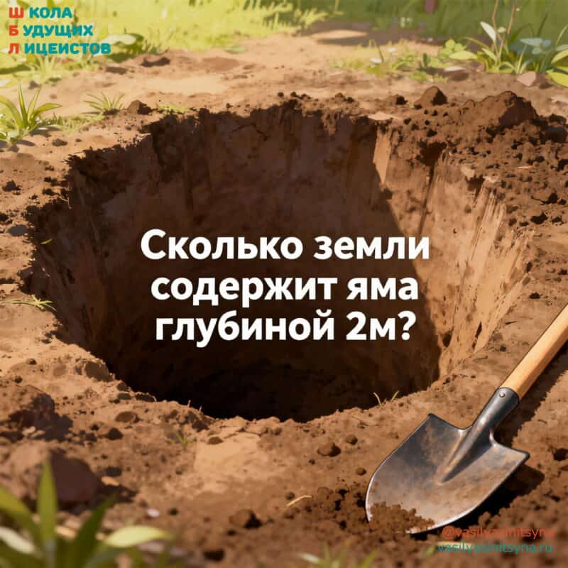 Сколько земли содержит яма глубиной 2 метра