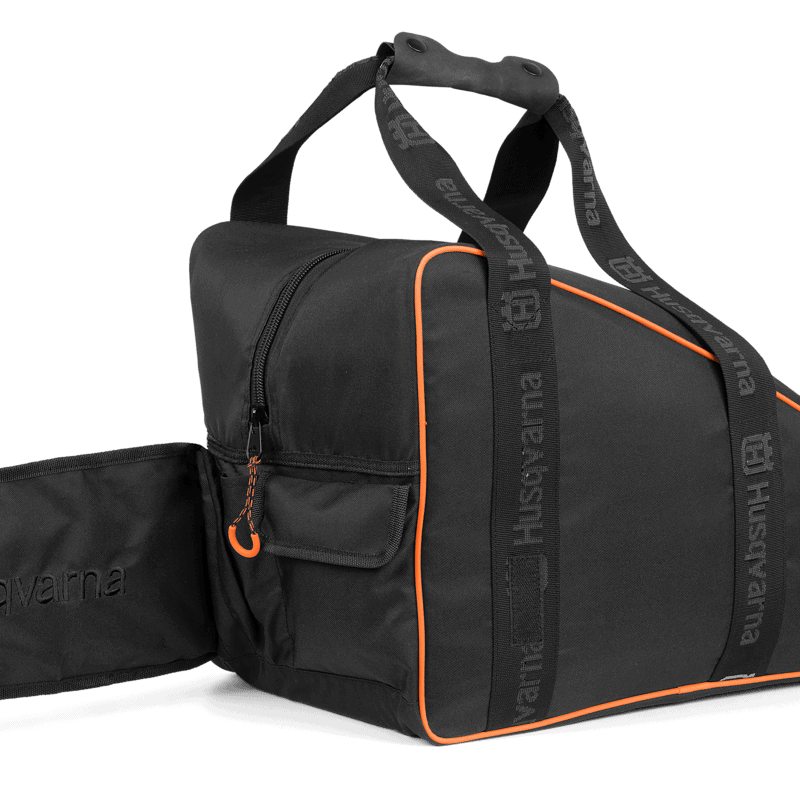 Spetsiaalne sae transpordiks mõeldud kott. Lisataskud viilide hoiustamiseks. Sobib kuni 18" juhtplaadiga saagidele. Valmistatud taaskasutatud PET pudelitest. Oranž / must.