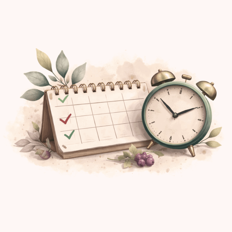 ADHD routines illustration with checklist and clock for daily structure