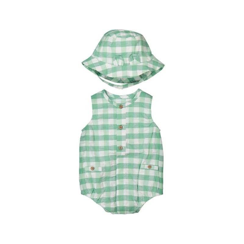 Pelele estampado cuadros con gorro MAYORAL