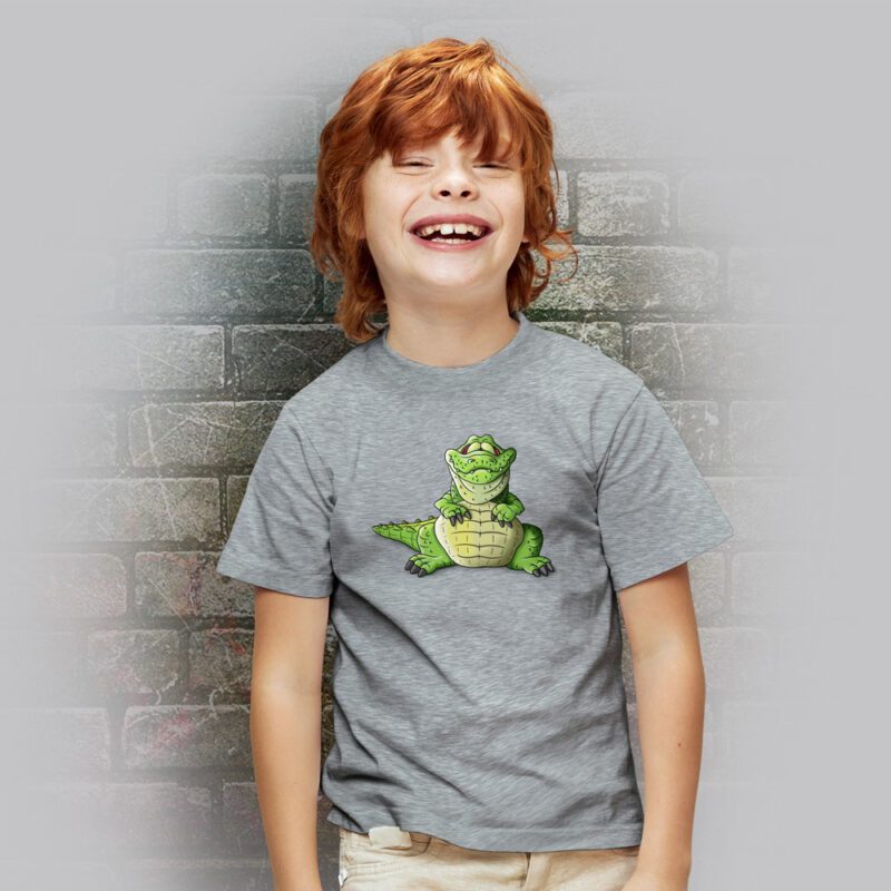 Funnyfriend Kids T-Shirt Alligator grey melange