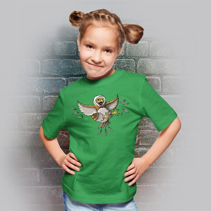 Funnyfriend Kids T-Shirt Eule kelly green