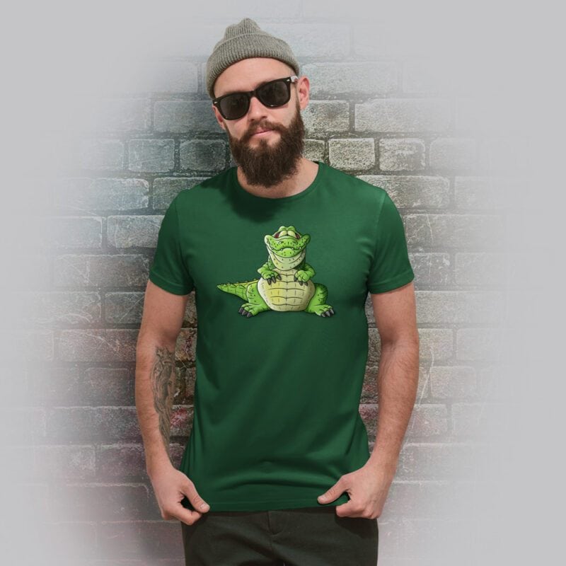 Funnyfriend Herren T-Shirt Alligator bottle green