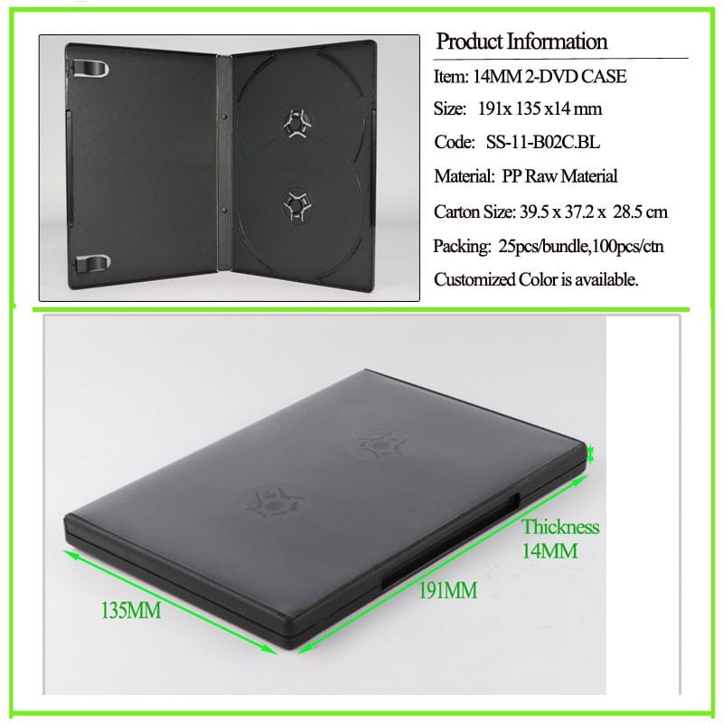 14mm Black 2-DVD Case