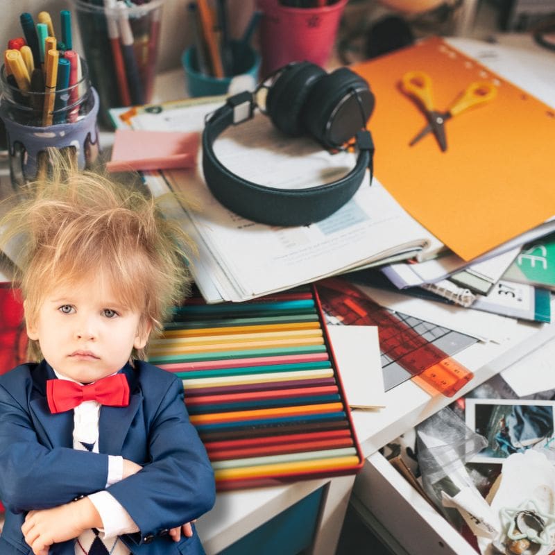 Organizácia učebných materiálov, chaos na stole