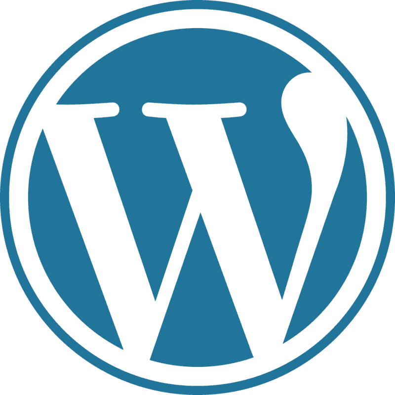 Blue WordPress Logo on a Transparent Background