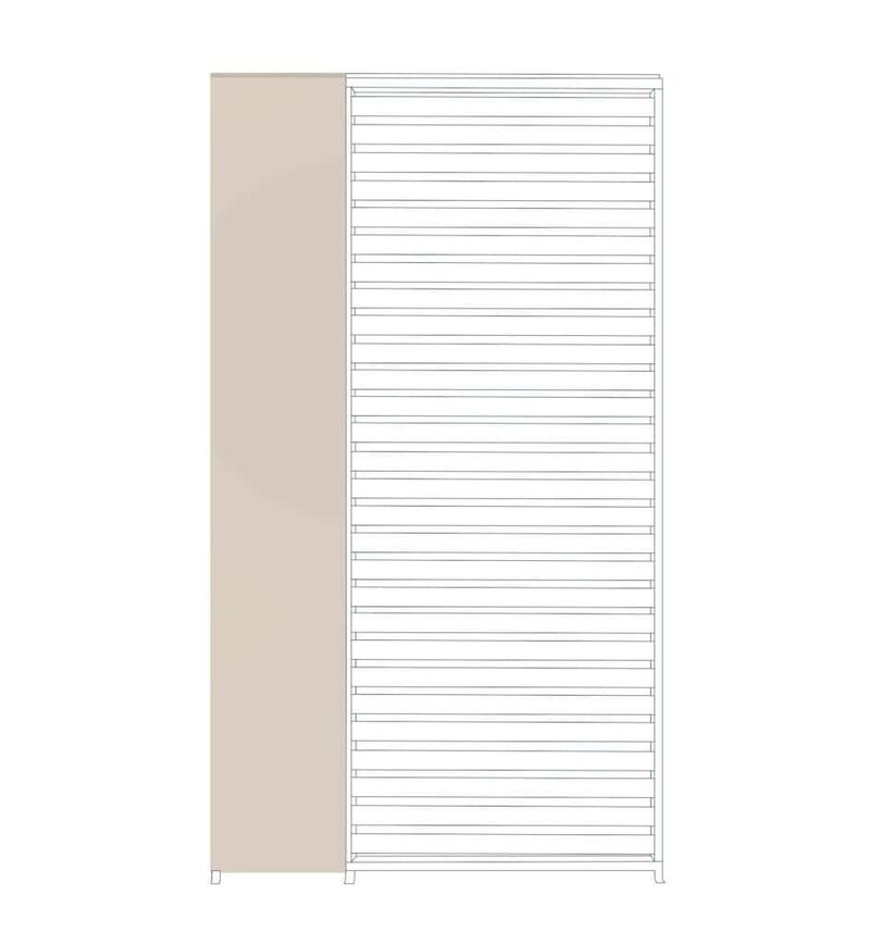 Armadio moderna con ante a doghe e design elegante.