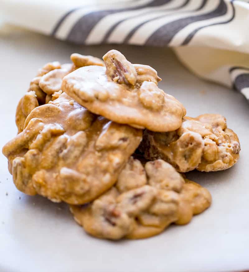 Pile of old fashioned pecan pralines