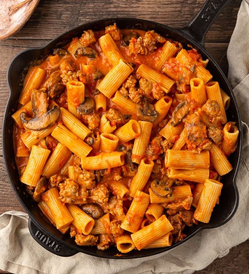 creamy rigatoni with sausage