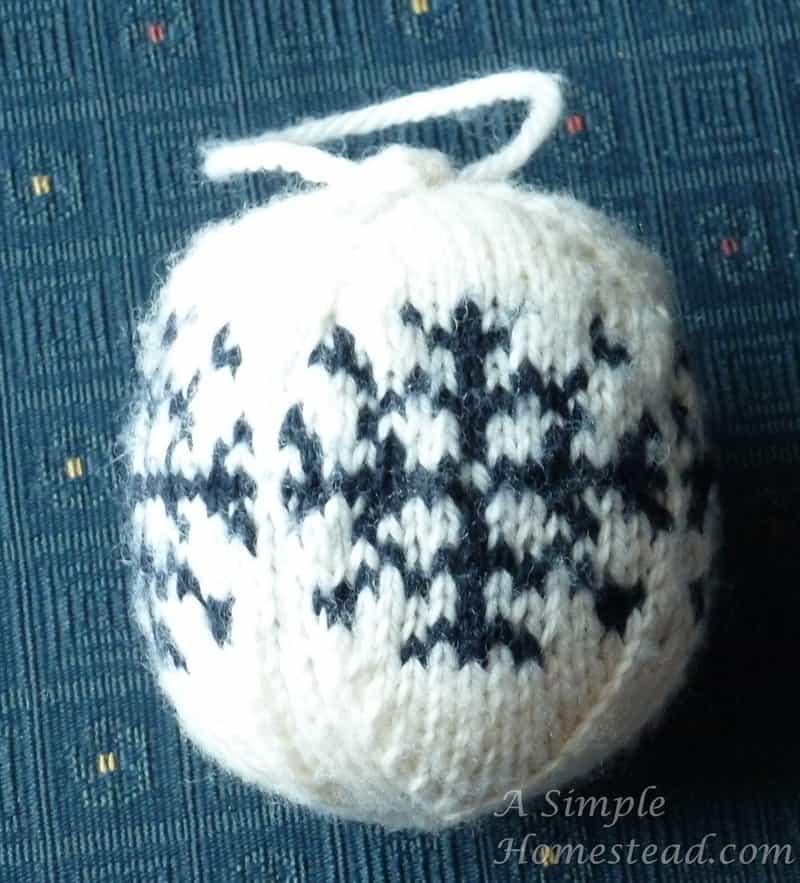 knit snowflake ornament