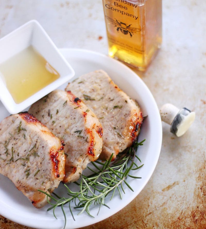 Rosemary Honey Pork Chops Close Up