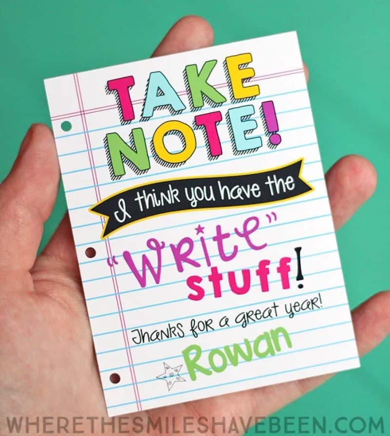 write stuff teacher gift