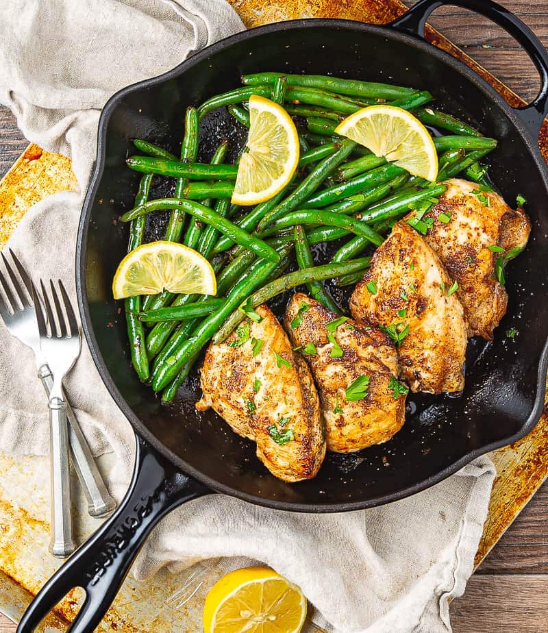 lemon garlic chicken skillet