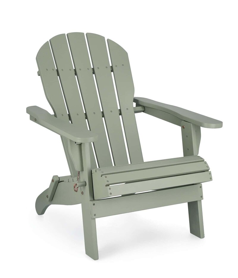 Poltrona Adirondack in legno con design classico per giardini esterni e terrazzi.