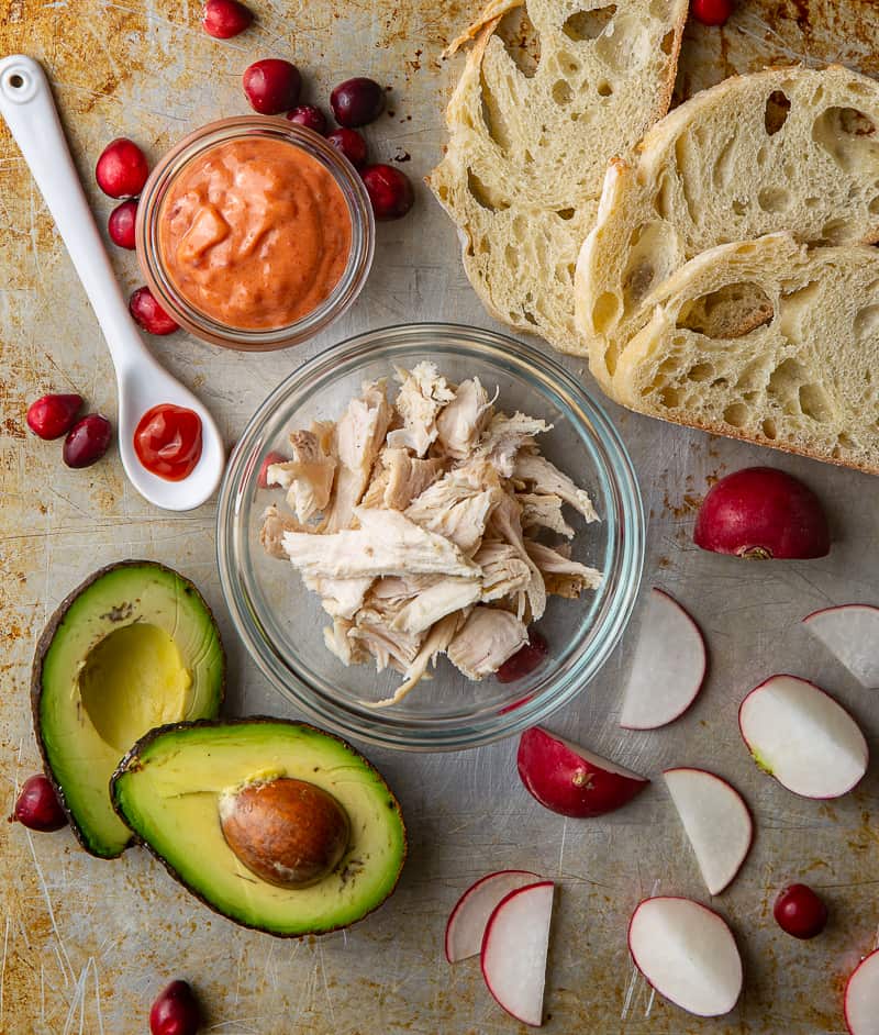 ingredients for turkey avocado toast