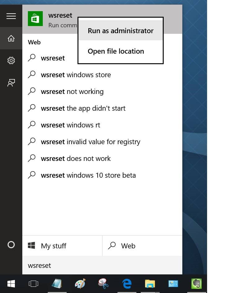 Reset Windows Store Cache