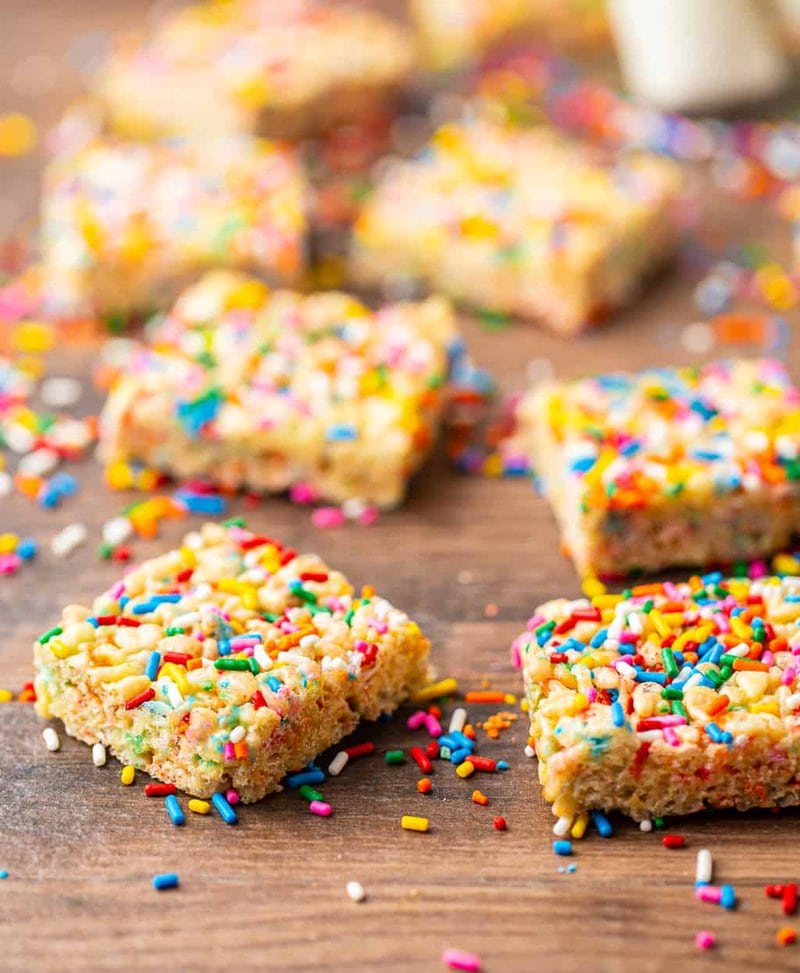 cake batter rice krispie treats