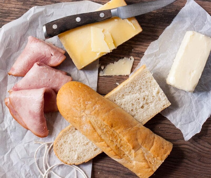 French Ham and Butter Sandwich ( Jambon Beurre ) - Basil And Bubbly