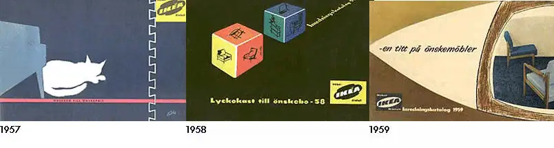 Ikeakataloger omslag 1957 - 1959