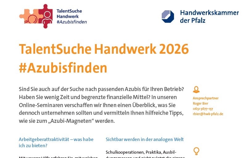 Handwerksmesse TalentSuche 2026 in Karlsruhe, Azubis gesucht, Berufsausbildung, Handwerksbetriebe.
