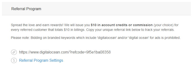 DigitalOcean affiliate referral program