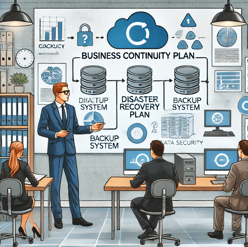 Plan de reprise d'activité pour la sécurité informatique d'une entreprise.