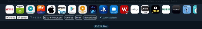 Services, die JustWatch durchsucht