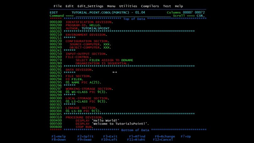 Ein kleines Stückchen COBOL-Code...